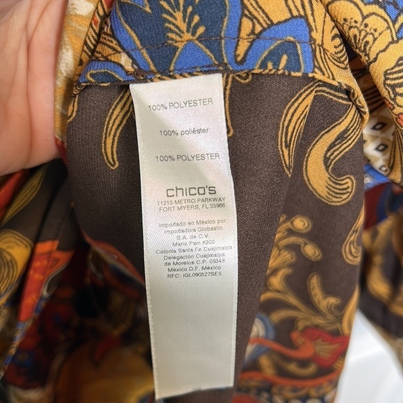 Chico's Vintage Paisley Peasant Blouse Tunic Top Size 2 / Medium/Us 12‎ - Picture 9 of 11